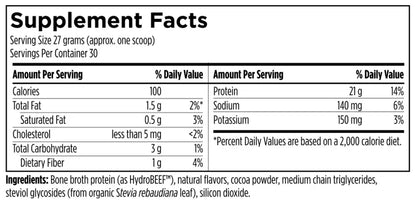 Designs for Sport Grass-Fed Beef Protein Chocolate  - 810 g powder