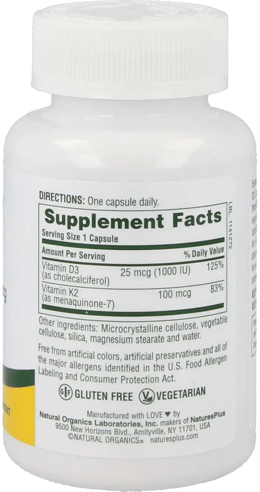 Vitamin D3 1000 IE + Vit. K2 100 mcg, 90 capsules