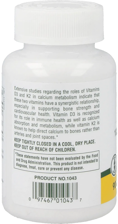 Vitamin D3/Vitamin K2 - 90 capsules