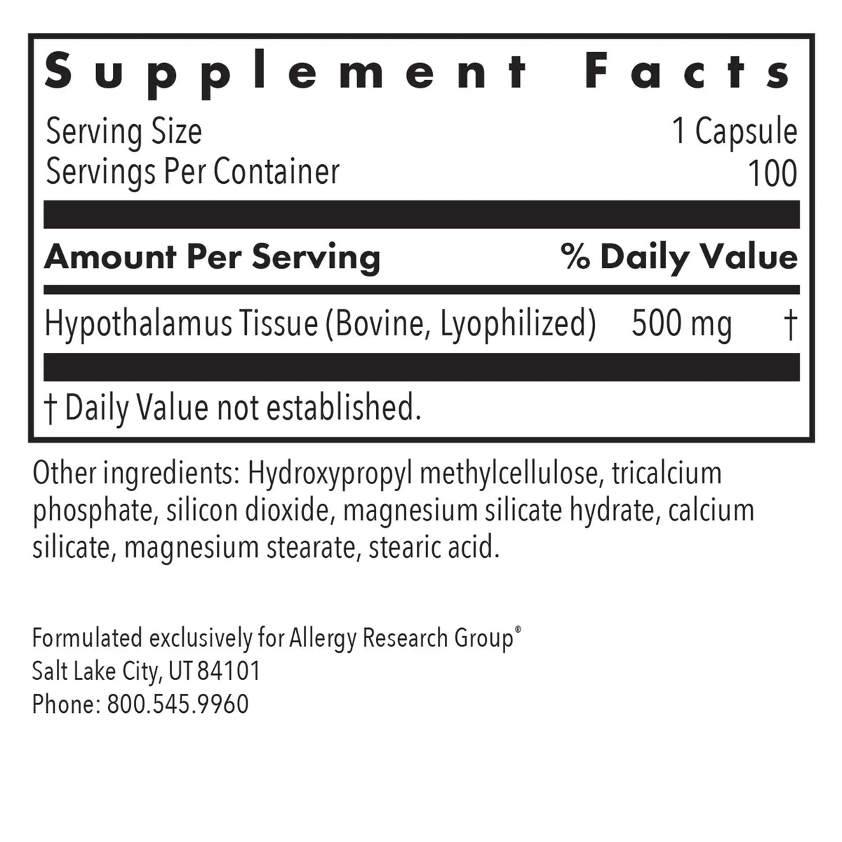 Hypothalamus - 100 capsules