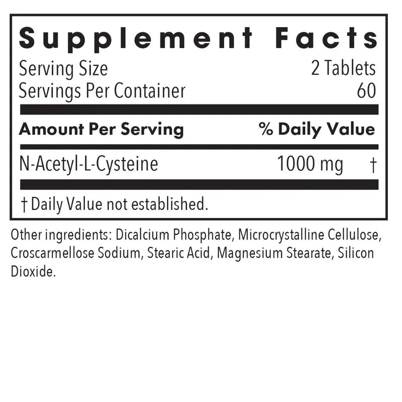 NAC N-Acetyl-L-Cysteine - 120 tablets