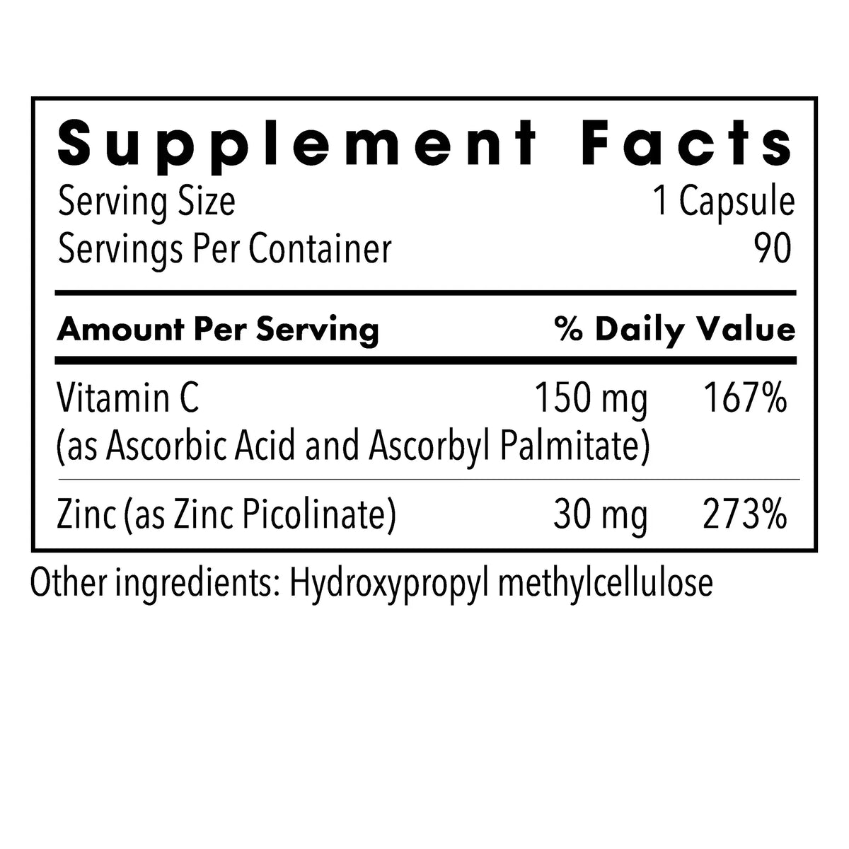 Zinc Picolinate 30mg - 90 capsules