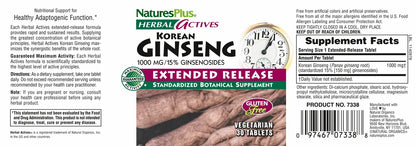 Korean Ginseng 1000 mg - 30 Tablets