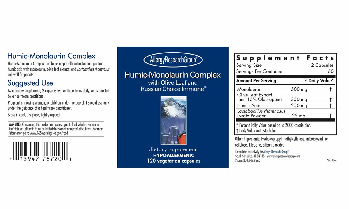 Humic-Monolaurin Complex - 120 capsules