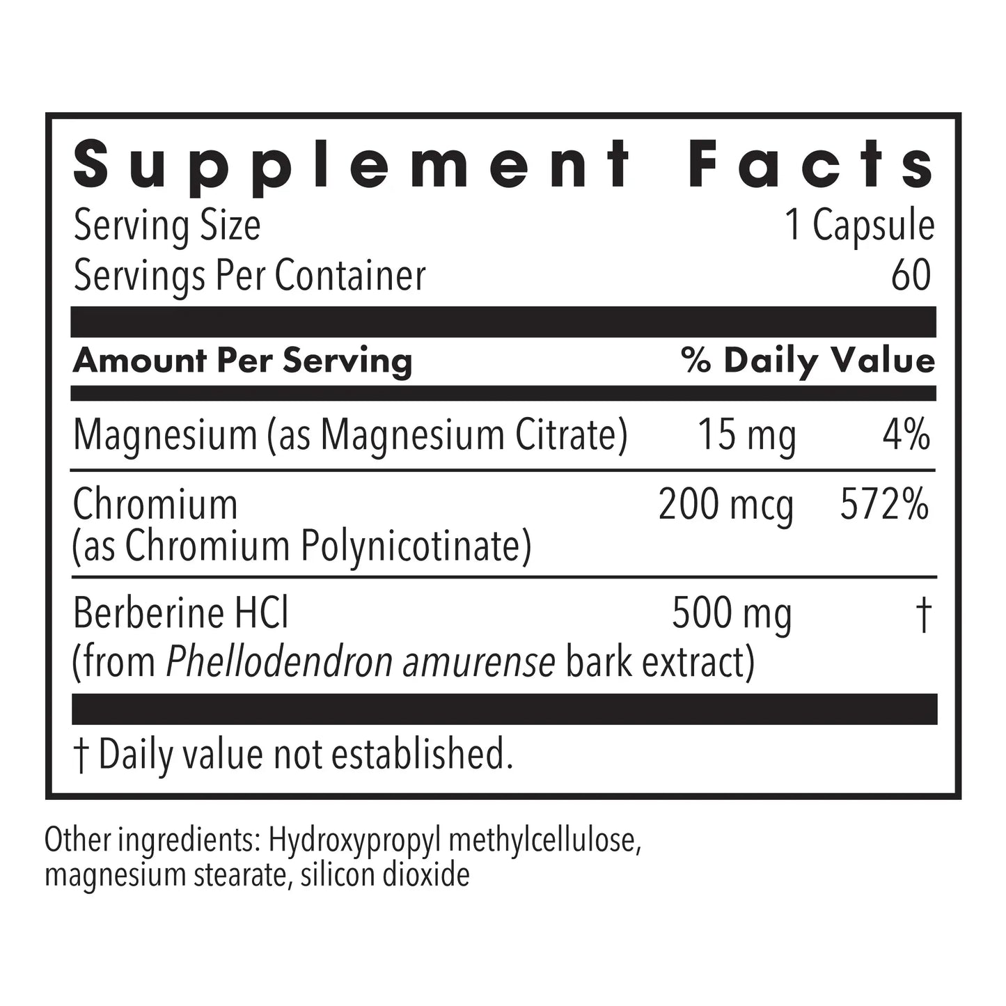 Berberine + Chromium - 60 capsules