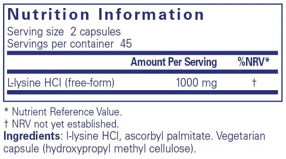 L-Lysine - 90 capsules