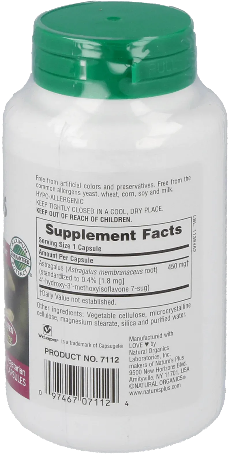 Astragalus 450 mg - 60 Capsules