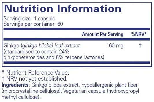 Ginkgo 50 160 mg - 60 capsules