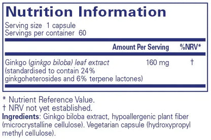 Ginkgo 50 160 mg - 60 capsules