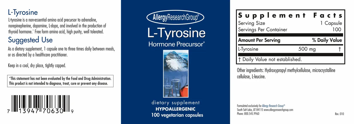 L-Tyrosine - 100 Vegan capsules