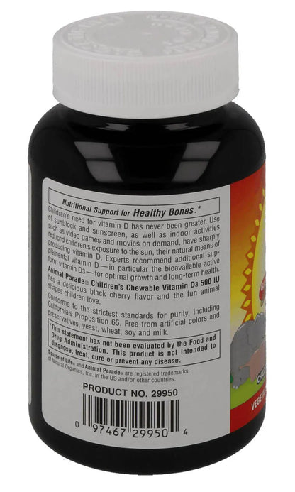 Animal Parade® Vitamin D3 500 IU - 90 Chewables