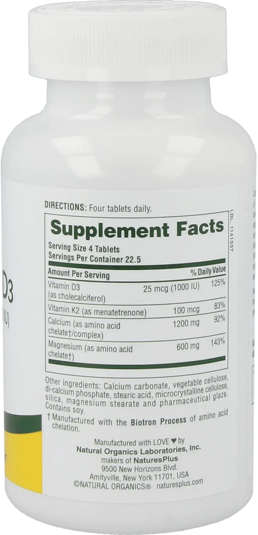 Cal/Mag/Vit. D3 with Vitamin K2 Tabs - 180 Tablets