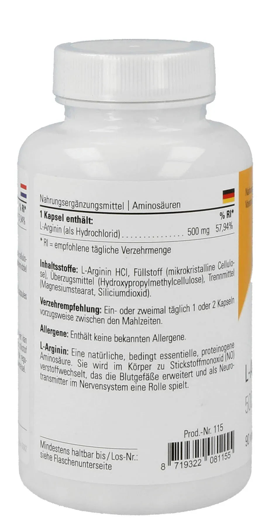 L-Arginine - 90 capsules