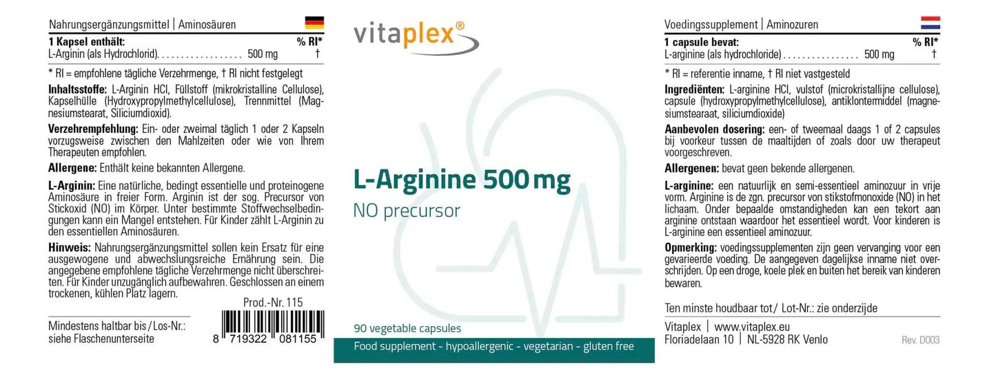 L-Arginine - 90 capsules