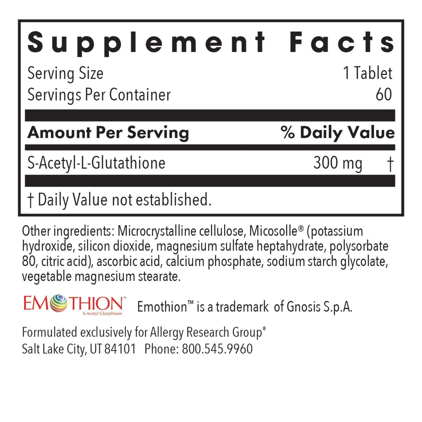 S-Acetyl Glutathione - 60 tablets