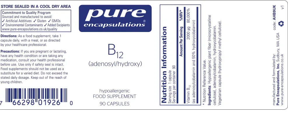 B12 (adenosyl/hydroxy) - 90 capsules