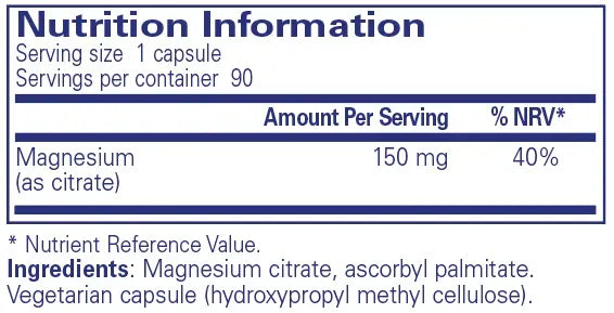 Magnesium (Citrate) - 90 capsules