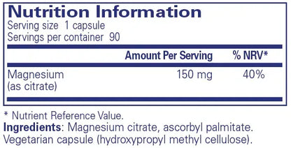 Magnesium (Citrate) - 90 capsules