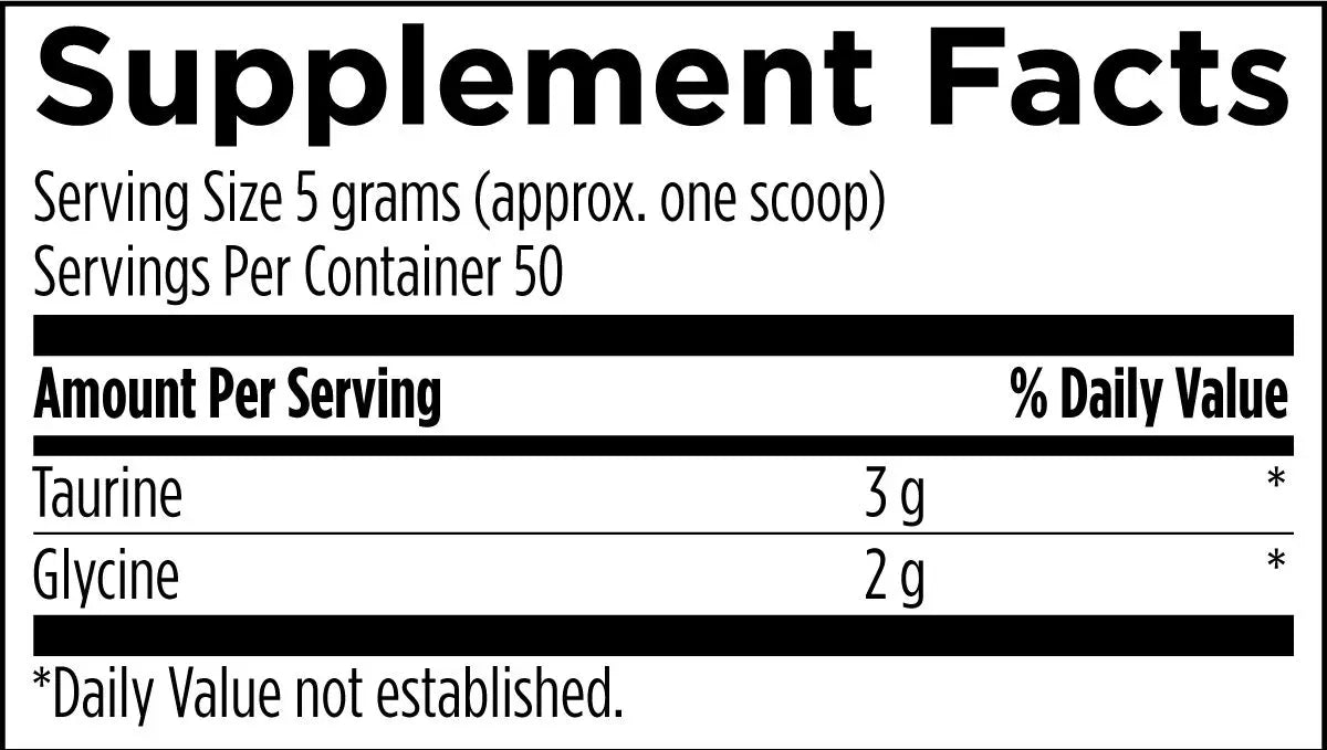 Taurine + Glycine Powder - 250 g powder