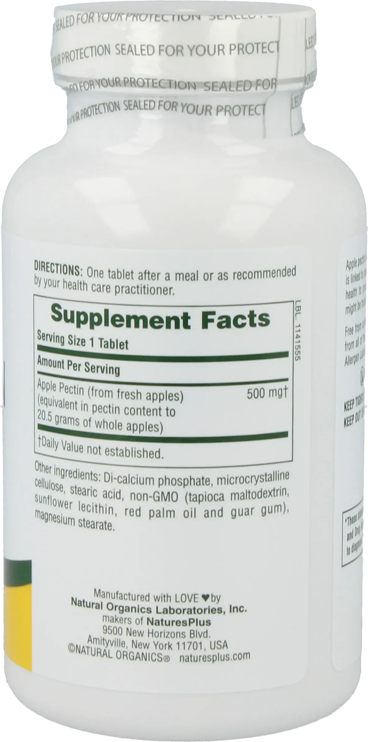 Apple Pectin 500 mg - 180 Tablets