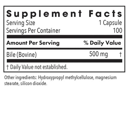Ox Bile 500 mg - 100 capsules