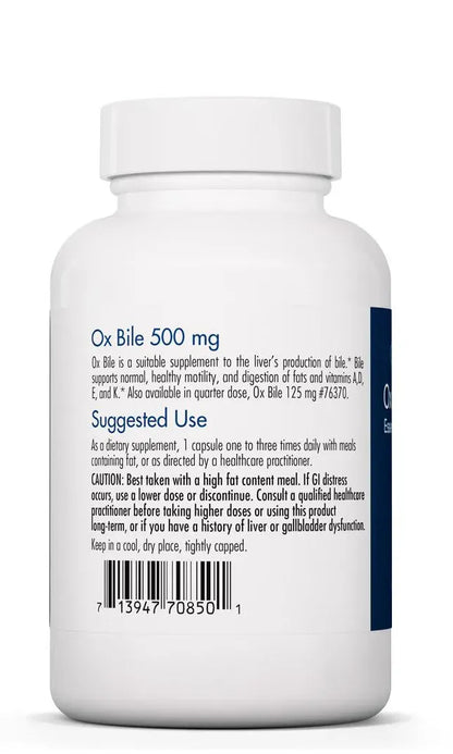 Ox Bile 500 mg - 100 capsules