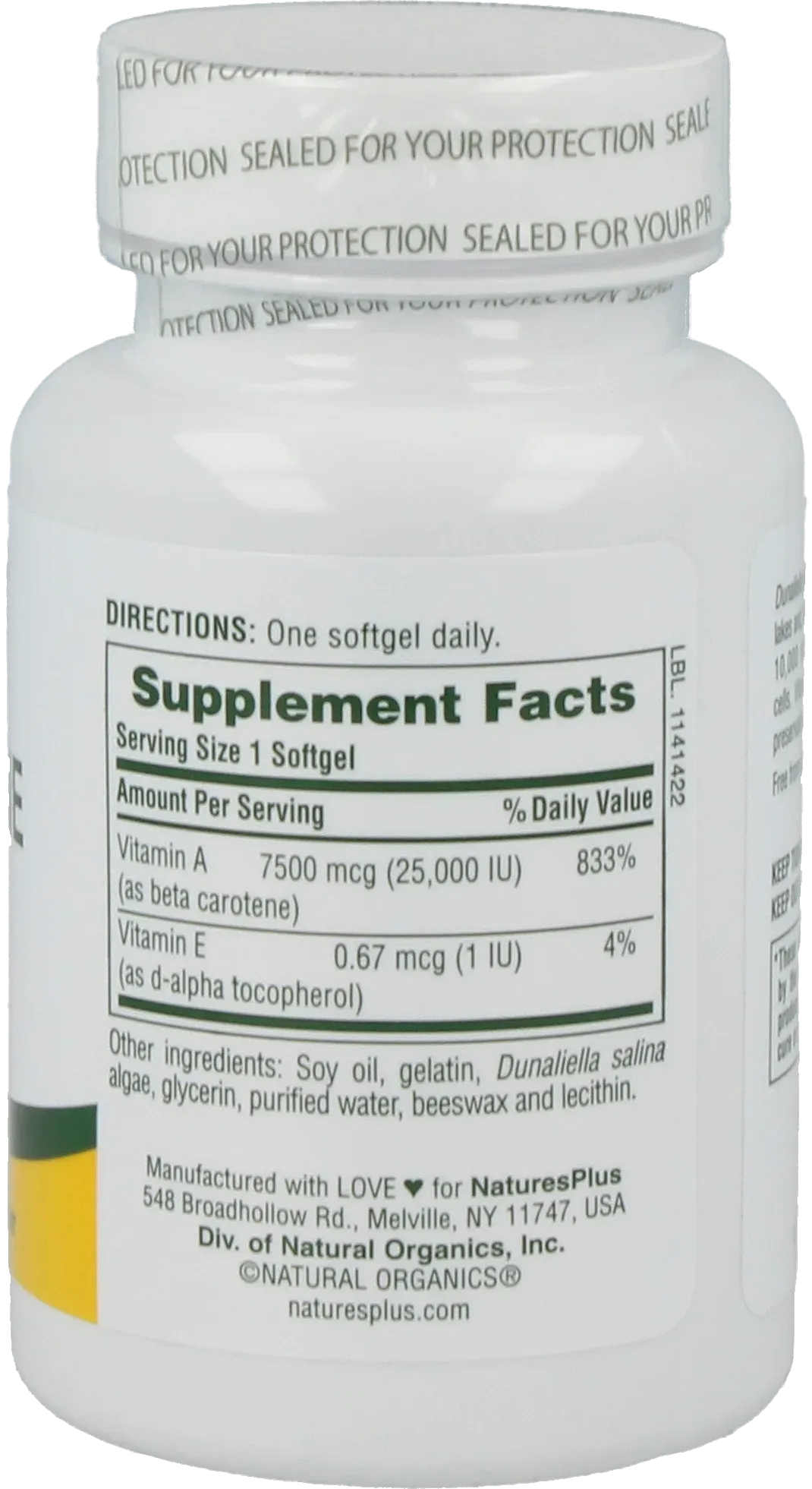 Natural Beta Carotene - 90 softgels