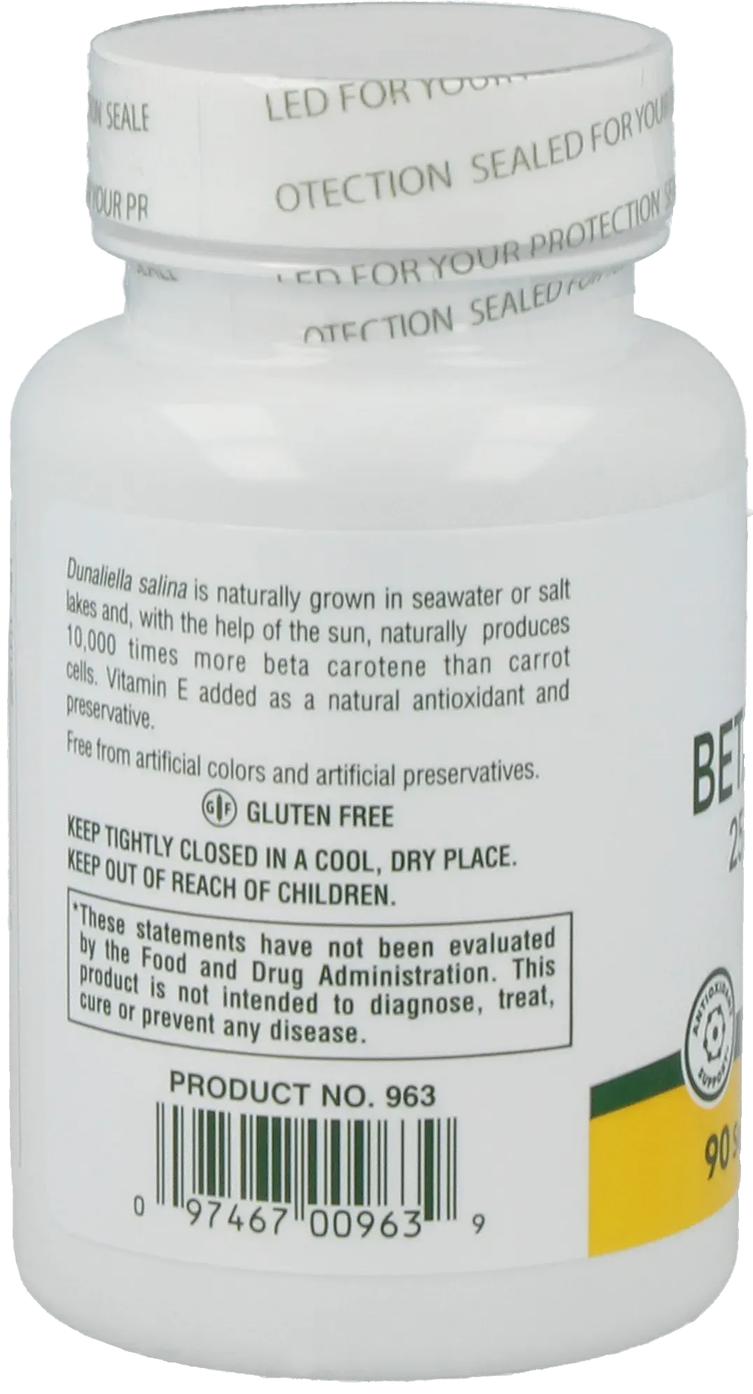 Natural Beta Carotene - 90 softgels