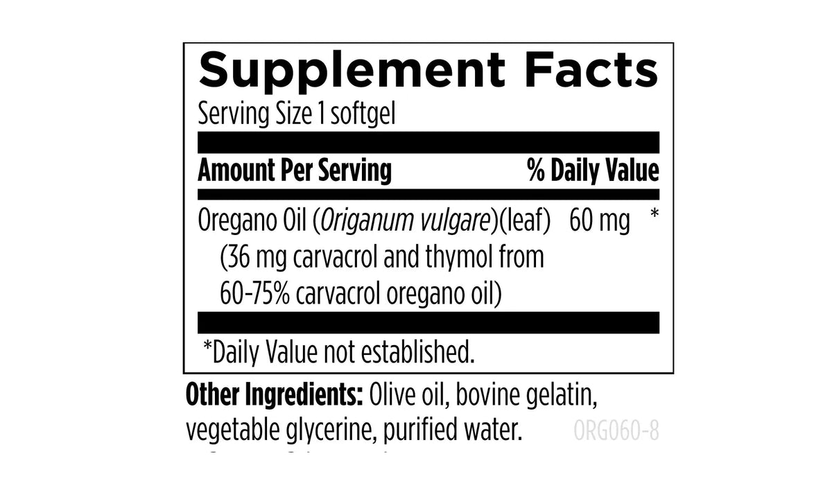 Oil of Oregano - 60 softgels
