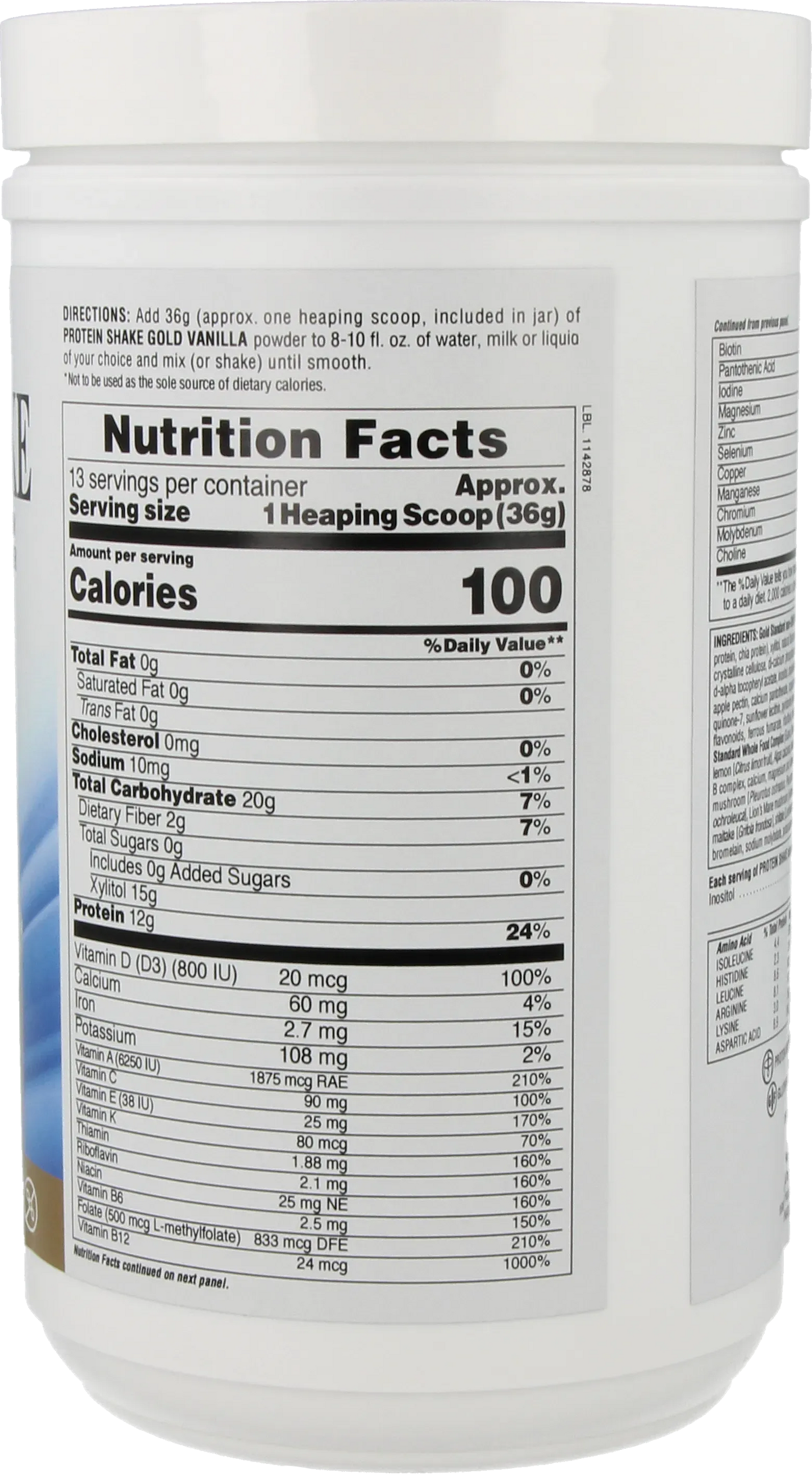 Protein Shake Gold Vanilla - 468 g powder