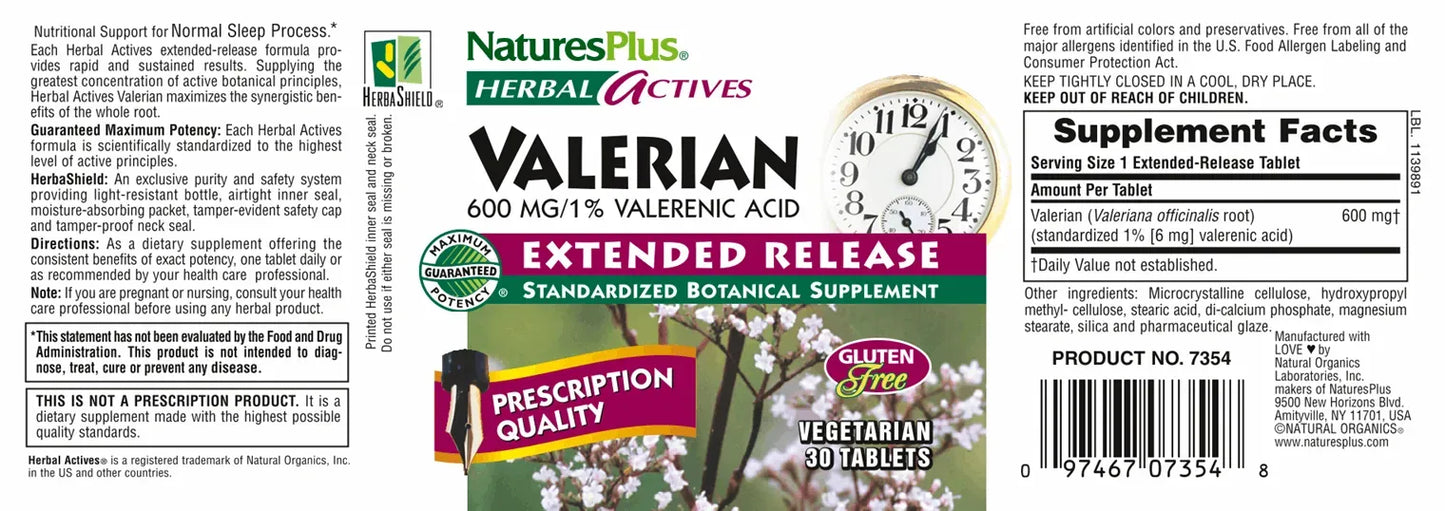 Valerian 600 mg - 30 Tablets