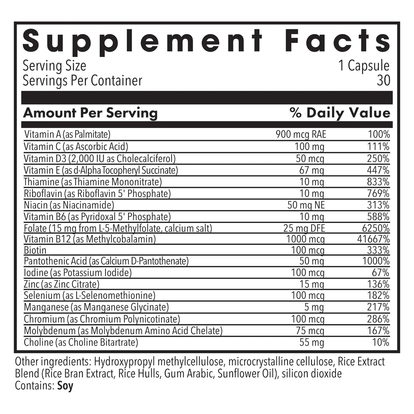 MethylPro® Multivitamin + 15mg L-Methylfolate - 30 capsules