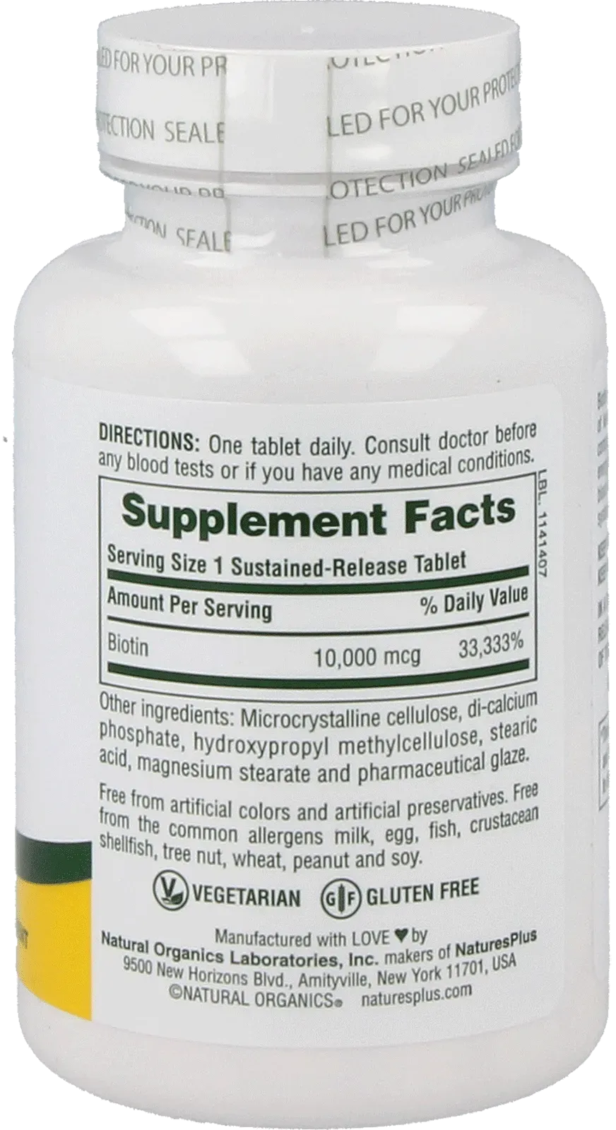 Biotin 10,000 mcg - 90 tablets