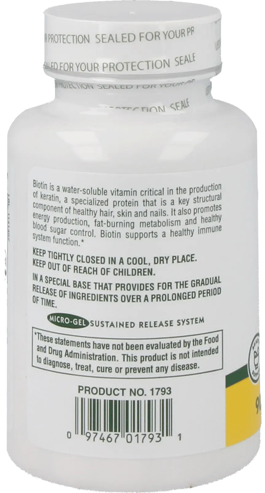 Biotin 10,000 mcg - 90 tablets