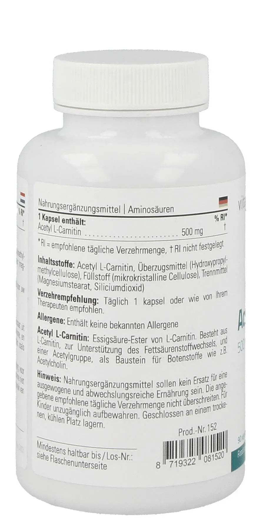 Acetyl L-Carnitine - 90 capsules