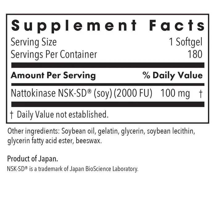 Nattokinase 100 mg NSK-SD® - 60 softgels