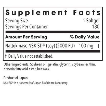 Nattokinase 100 mg NSK-SD® - 60 softgels