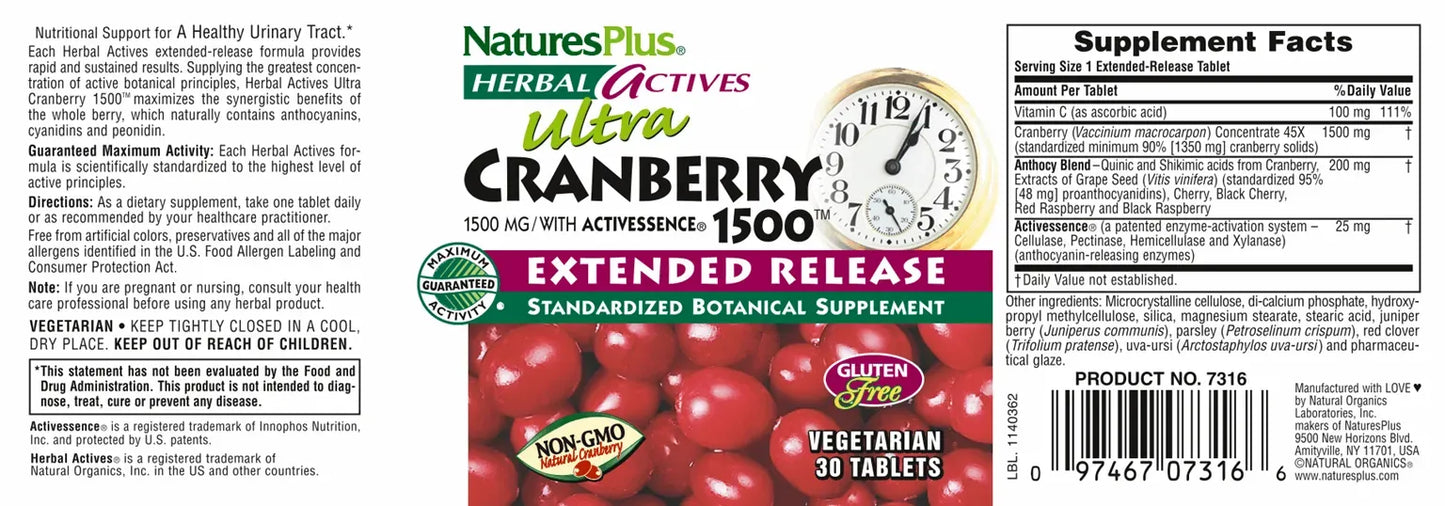Ultra Cranberry 1500 mg - 30 Tablets