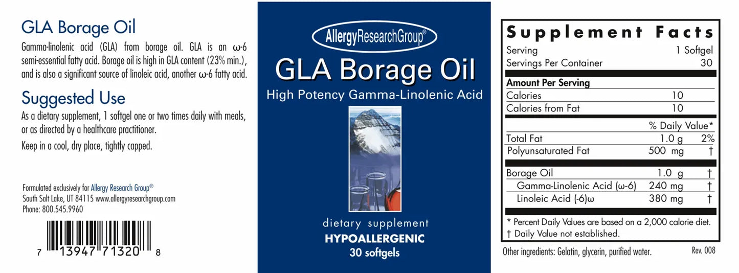 GLA Borage Oil - 30 Softgels