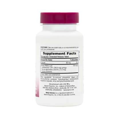 Herbal Actives Ginkgo Biloba Extended Release - 60 tablets