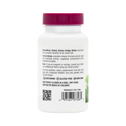 Herbal Actives Ginkgo Biloba Extended Release - 60 tablets