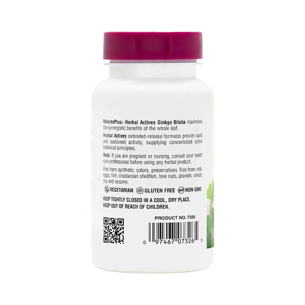 Herbal Actives Ginkgo Biloba Extended Release - 60 tablets