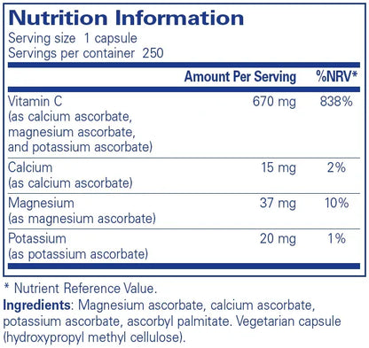 Buffered Ascorbic Acid - 250 capsules