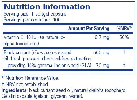 Black Currant Seed Oil - 100 softgels