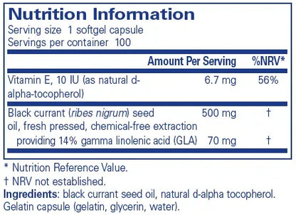 Black Currant Seed Oil - 100 softgels