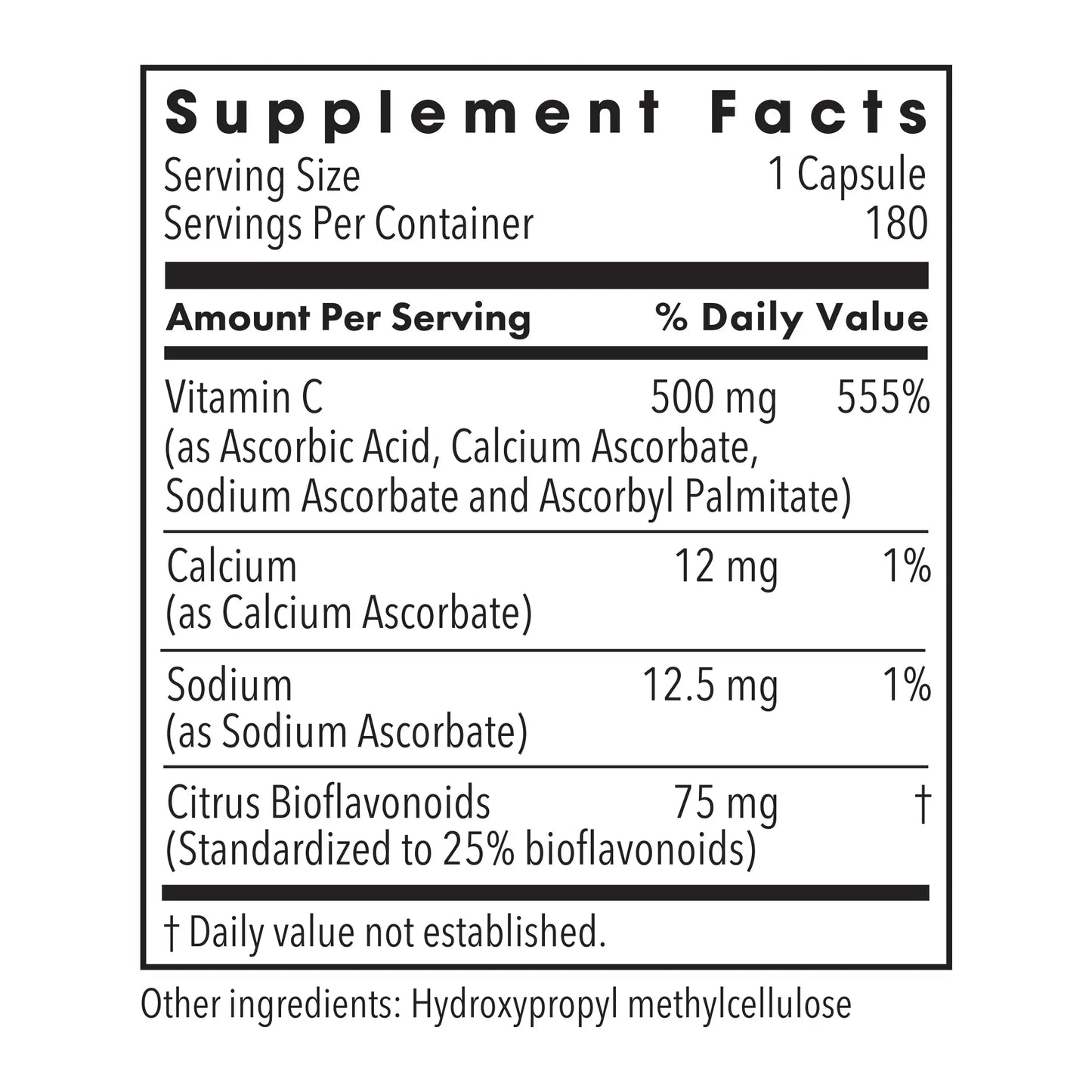 Buffered Vitamin C 1000mg - 180 capsules