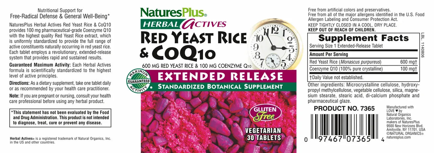 Red Yeast Rice & CoQ10 - 30 Tablets