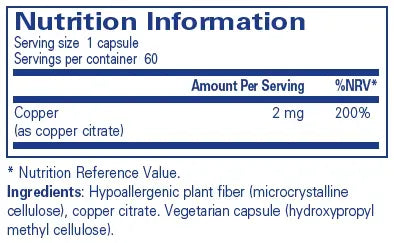 Copper (citrate) - 60 capsules