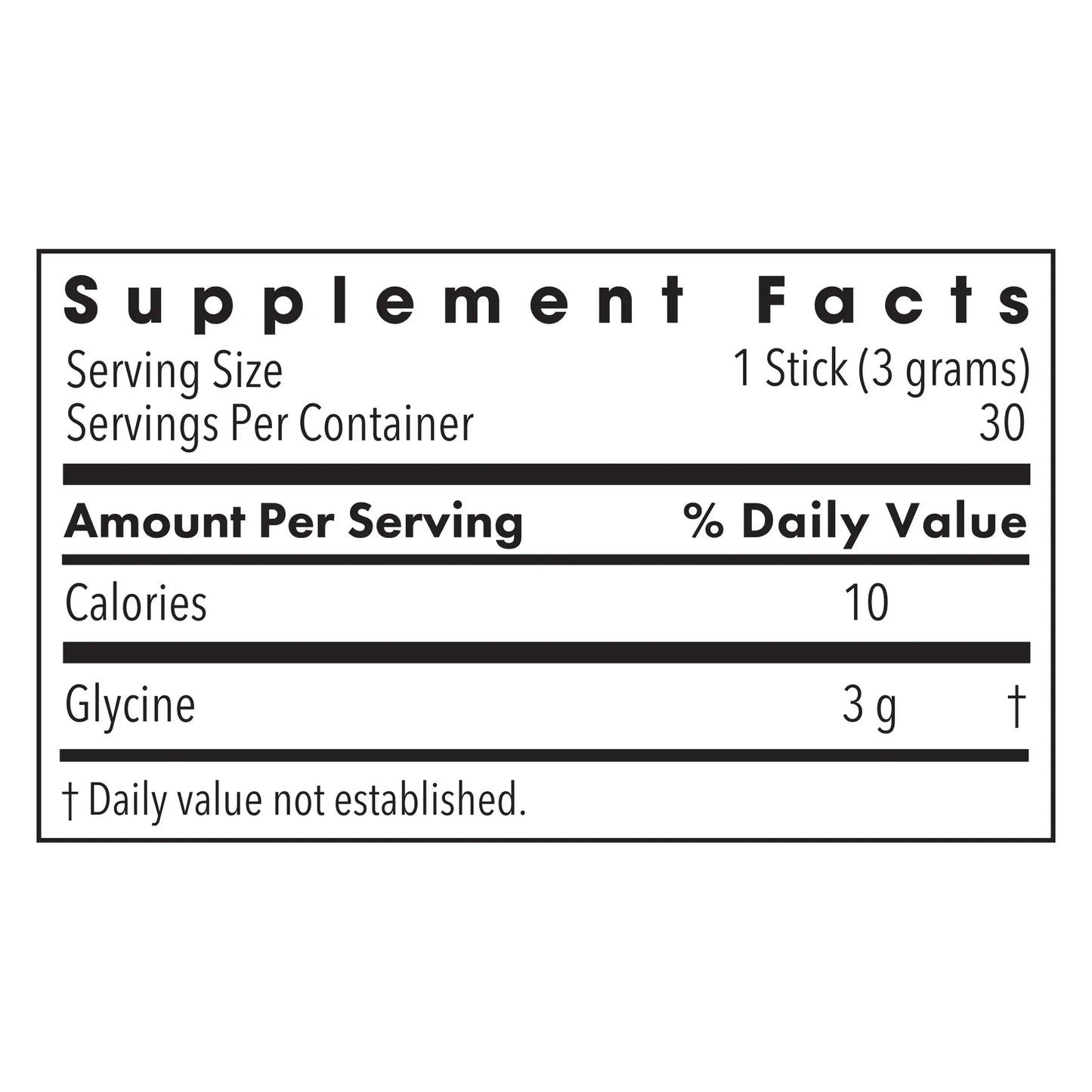 Glycine Sticks - 30 sticks