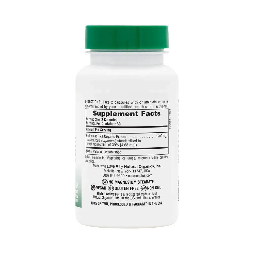 Red Yeast Rice 600 mg - 60 Capsules